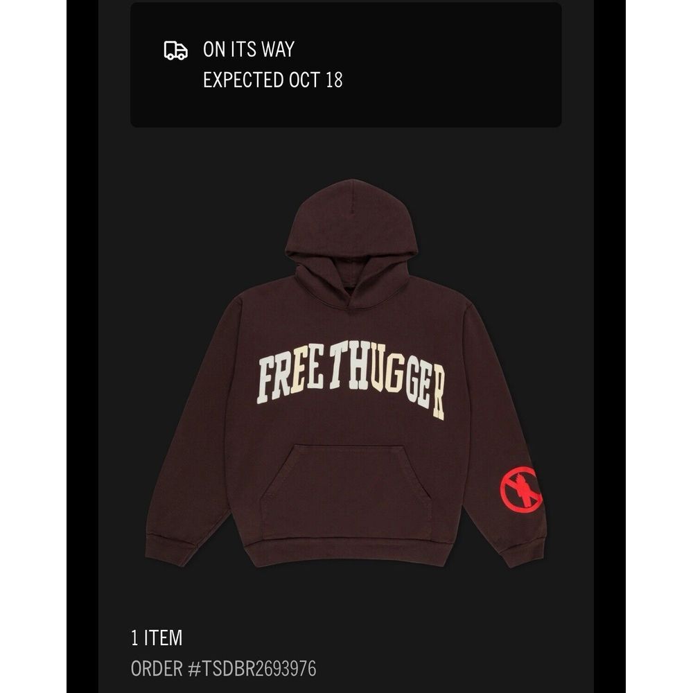 Travis Scott CJ‎ X CACTUS PLANT FLEA MARKET "FREE THUGGER" HOODIE Size XL